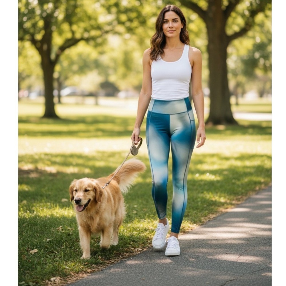 Calia High Rise 7/8 Leggings XS Blue Grey Abstract‎ Inspire Collection NWT
